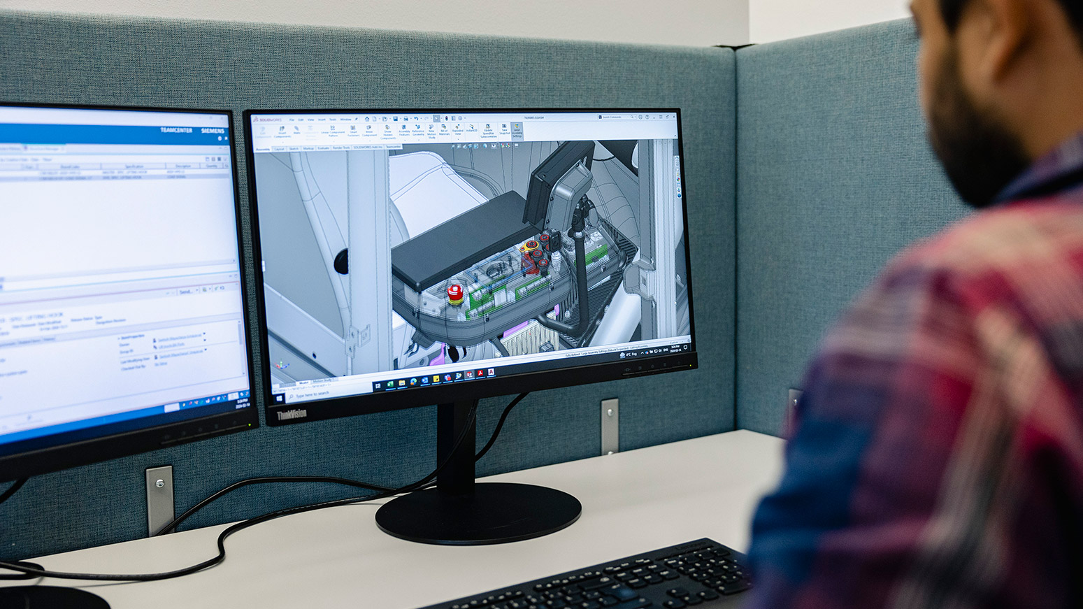 man designing Konecranes cabin